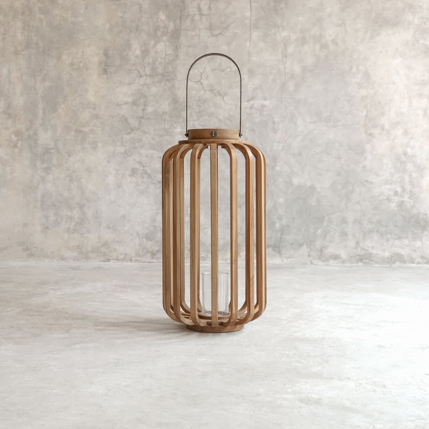 Pumpkin Lantern Teak with Glass